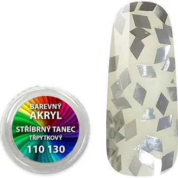 Umělé nehty EXPA-nails Akryl pudr třpytkový - Stříbrný tanec 4ml