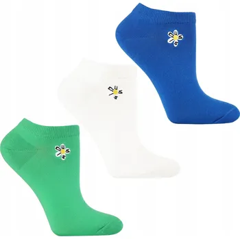 Dámské ponožky Dámské Ponožky Kotníkové Ponožky s květinovou výšivkou, barevné klasické MORAJ 3 páry, 38-41