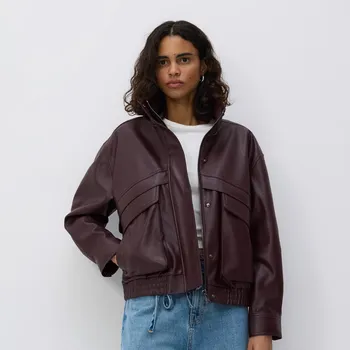 Dámský kabát Reserved - Bunda s umělé kůže - bordó - 489IA-53X - 489IA-53X-XXL