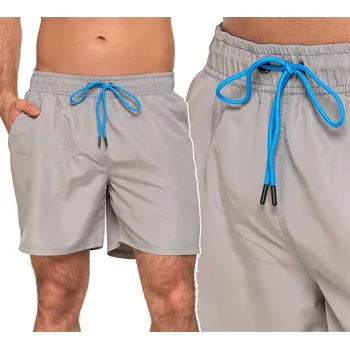 Pánské plavky PLAVKOVÉ ŠORTKY Kraťasy Plavky Rychleschnoucí Hladké Šedé MORAJ 4XL