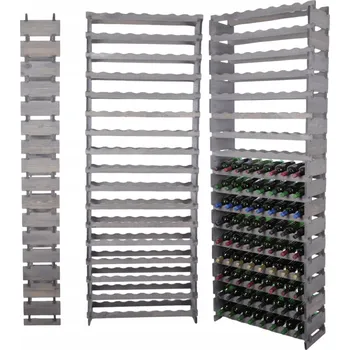 Stojan na víno Stojan na víno modulární regál na lahve 17x8 lahví VYSOKÝ, BEZ NÁŘADÍ
