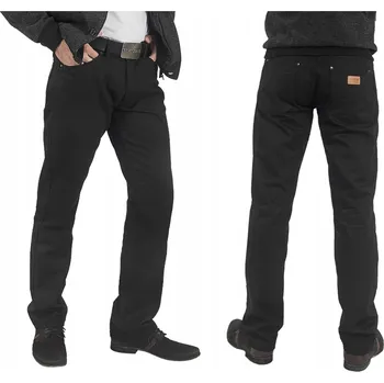 Pánské kalhoty Černé pánské džíny s rovnou nohavicí HUNTER JEANS 610/006-1 W36 L32