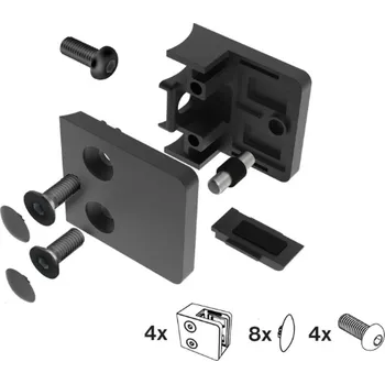Zábradlí Hahn Steel Držák skla 45x45mm pro sloupek O42,4 mm, model 23P – nerez AISI 304, Brus-PVD