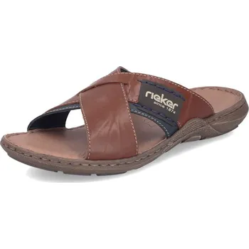 Pánské pantofle Pánské nazouváky RIEKER 22099-25 hnědá S6 43