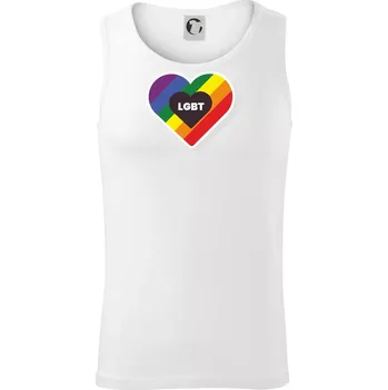 Pánské termoprádlo LGBT srdce duhové - Tílko pánské Core - L ( Bílá )
