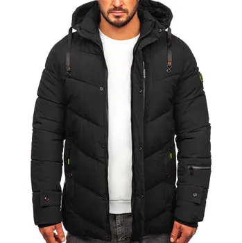 Pánská parka Černá pánská prošívaná zimní bunda Bolf 22M55 - 2XL