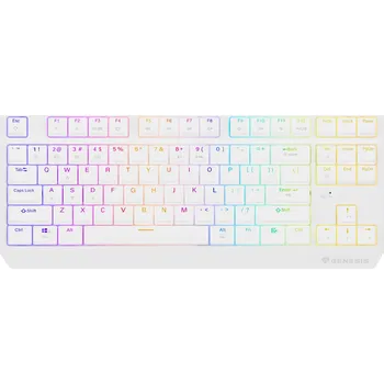 GENESIS herní klávesnice THOR 230/TKL/RGB/Outemu Red/Bezdrátová USB + Bluetooth/US layout/Bílá