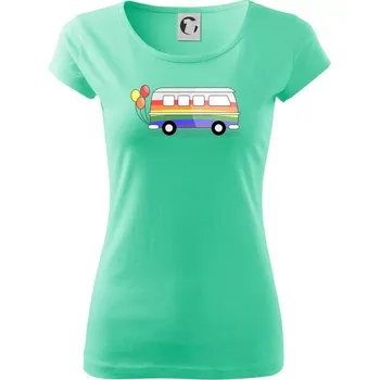 Dámské tričko LGBT busík - Dámské triko Pure - L ( Mátová )