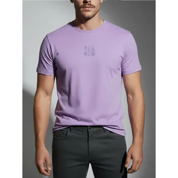 Sinsay - Bavlněná košilka s potiskem - fialová - 9330I-48X - 9330I-48X-XS