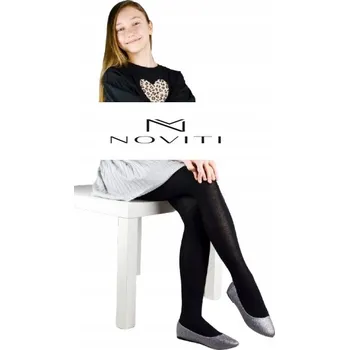 Dívčí oblečení Noviti dětské punčocháče černé bavlna velikost 158