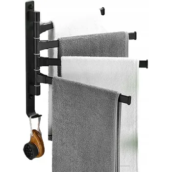 Věšák Černý věšák s otočným ramenem na kolíčky Essente