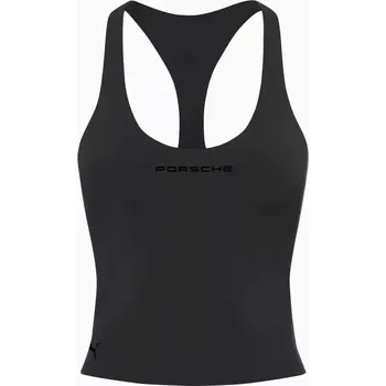 PORSCHE 2-in-1 sport top Cayenne Electric Lifestyle Tílko dámské krátké volnočasové sportovní funkční černá (Funkční crop top s integrovanou sportovní podprsenkou)