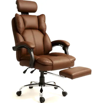 JAKS Kancelářská židle hnědá eko kůže Directo