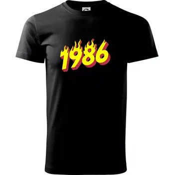 Pánské tričko Narozeniny v ohni 1986 - Triko extra velké (5-8XL) - 7XL ( Černá )