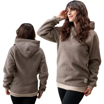 Dámská mikina ESITO | Dámská mikina Niki Brown extended - hnědá / XS