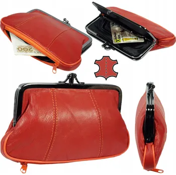 Peněženka Univerzální kožená dámská peněženka na mince s klipem - velká