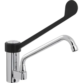 Vodovodní baterie MONOLITH Kuchyňská baterie 340 mm, jednootvorová s otočnou výpustí 200 mm, černá | MONOLITH, Era