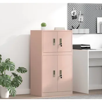 Zásuvkový kontejner vidaXL Úložná skříňka Růžová 60 x 40 x 40 cm Ocel [891713]