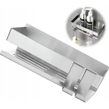 Drátěná police Koupelnový Košík do Sprchy Bez Vrtání Nerezová Ocel Odvodňovací Otvory