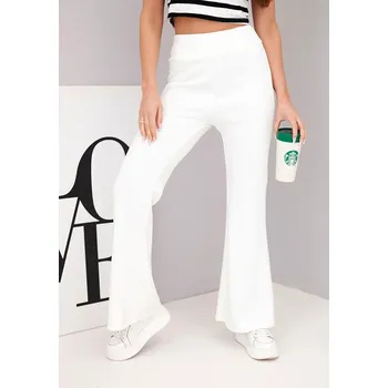 Dámské kalhoty Dámské kalhoty máslíčko s rozšiřující se nohavicí ecru UNI