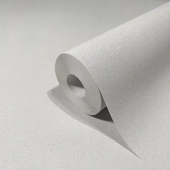 Tapeta VINYLOVÁ TAPETA NA VLIESU HLADKÁ SVĚTLE ŠEDÁ BEZ VZORU