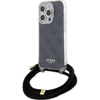 Pouzdro na mobilní telefon Guess - Crossbody Cord 4G Print (GUHCP15LHC4SEK) - iPhone 15 Pro - černá
