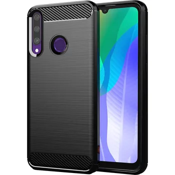 Pouzdro na mobilní telefon Techsuit - Karbonový silikon - Huawei Y6p - černý