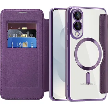 Pouzdro na mobilní telefon Techsuit - Pouzdro SmartMag Book - Samsung Galaxy S25 Edge - fialové