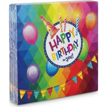 Party dekorace Papírové ubrousky Narozeniny Happy Birthday 20ks