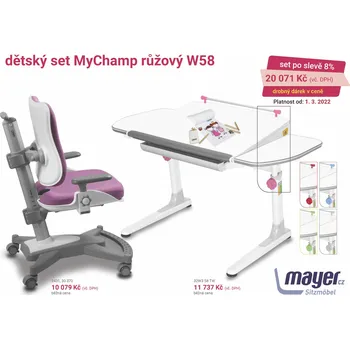 Dětský stůl dětský set MyChamp růžový W58