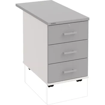 Zásuvkový kontejner Kancelářský kontejner K 33 P 80 - ŠEDÁ , BÍLÁ