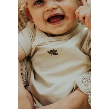 Bavlněné kojenecké body Donsje Cadey Bodysuit Olive 3036002 béžová 01X, vel. 86