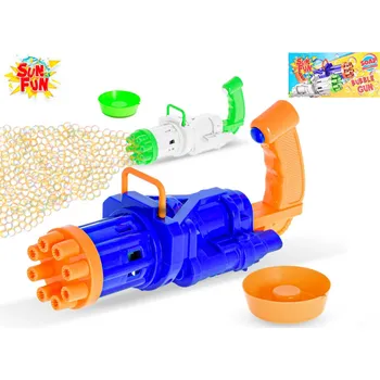Hra na zahradu Sun Fun bublifuk pistole 19cm na baterie s náplní 50ml - bílá