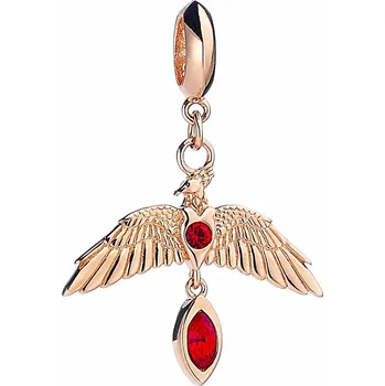 Módní doplněk Harry Potter pozlacený přívěsek Fawkes Rose Gold s krystaly