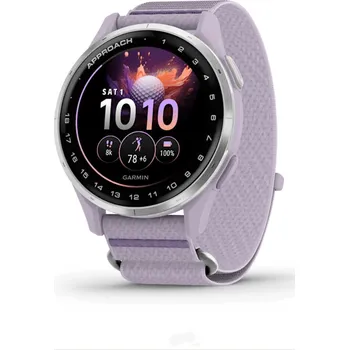 Hodinky Garmin Approach® J1 - hliníková luneta Silver, textilní řemínek ComfortFit Lilac 010-03898-10 + možnost výměny do 90 dní