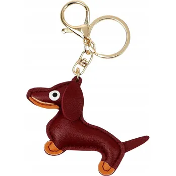 Florence přívěsek na klíče na kabelku, přívěsek na klíče, pes, přírodní kůže
