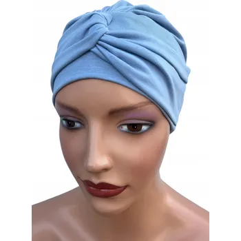 Čepice Eva Design turban modrý, univerzální velikost