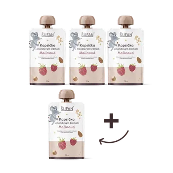 Cukrovinka Vyrobeno pro ŠUFAN Kapsičky s mandlovým krémem Malinové 3+1 ZDARMA - 3+1 ZDARMA