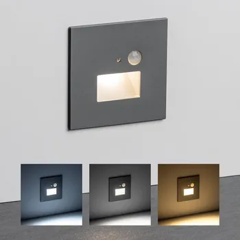 Nástěnné svítidlo Greenlux JACK PIR linkable Blue grey 1,5W CCT 75/120lm - Nástěnné vestavné LED svítidlo s PIR pohybovým senzorem