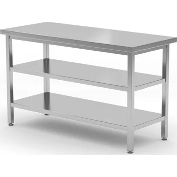 Jídelní stůl TECHNICA Středový stůl se dvěma policemi, svařovaný, 900x800x850 mm | TECHNICA, 11329080