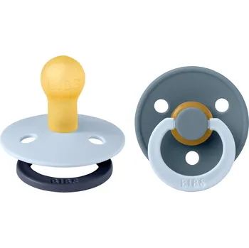 BIBS Colour Fusion - dudlík z přírodního kaučuku 2ks velikost 1 - Baby blue/Petrol mix