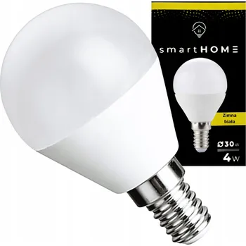 Žárovka LED žárovka mléčná koule 4W E14 studená bílá 6500K Smart Home