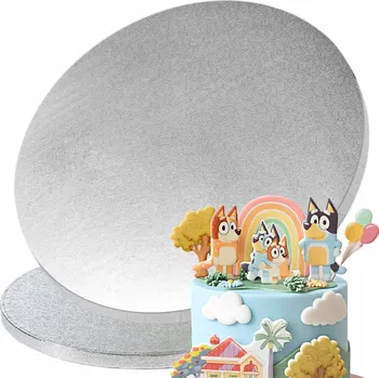 Podložka pod dort kulatý stříbrná 35 cm 1,2 cm, podstavec pevný a pevný