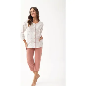 Pánské pyžamo Pyžamo Luna 668 3/4 3XL L24 dámské rozepínací máta 3xl