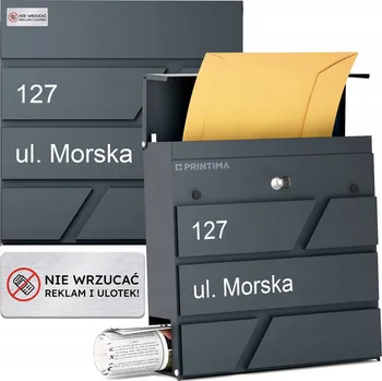 Poštovní schránka Poštovní schránka , s držákem na noviny, Printima , šedá