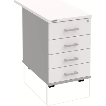 Zásuvkový kontejner Kancelářský kontejner K 34 C P 80 - BÍLÁ , ŠEDÁ