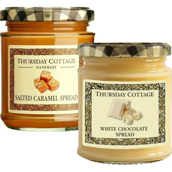 Thursday Cottage pomazánka s příchutí slan. karamelu 210 g + pomazánka z belgické bílé čokolády 205g