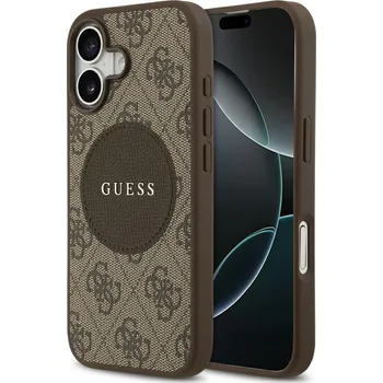 Pouzdro na mobilní telefon Guess - 4G Circle Classic Logo MagSafe (GUHMP17SP4PGRSGW) - iPhone 17 - hnědá