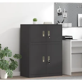 Zásuvkový kontejner vidaXL Úložná skříňka Černý 80 x 40 x 40 cm Ocel [891670]