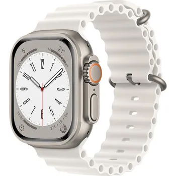 Řemínek na hodinky Techsuit - Řemínek na hodinky (W038) - Apple Watch 1/2/3/4/5/6/7/8/9/10/11/SE/SE 2/SE 3 (38/40/41/42 mm) - bílý